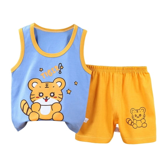 Boys Outfits 4T, Toddler Boys 2-piece Tank Top and Shorts Set Summer Clothes Cotton Shirts and Shorts Kids Outfits Girls Back To School Clothes