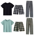 thumbnail image 1 of Boys Outfits Boys Short Sleeve Tee Shorts and Pants 3 Piece Home Wear Set Boys' Clothing Sets Black 3-4 Years, 1 of 6