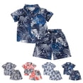 thumbnail image 1 of Boys Outfits Boys Summer Beach Button Down Hawaiian Shirt and Shorts Set Boys' Clothing Sets Red 18-24 Months, 1 of 4