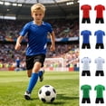 thumbnail image 1 of Boys Outfits Football Uniform 2 Piece for Competition and Training Boys' Clothing Sets Green 11-12 Years, 1 of 8