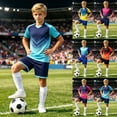 thumbnail image 1 of Boys Outfits Kids Gradient Triangle Design Breathable Soccer Uniform 2 Piece Boys' Clothing Sets Orange L, 1 of 9