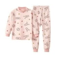 thumbnail image 1 of Boys Outfits Kids Long Sleeve Cartoon Prints Tops Pants Pajamas Set Baby Boy Clothes Pink, 1 of 4