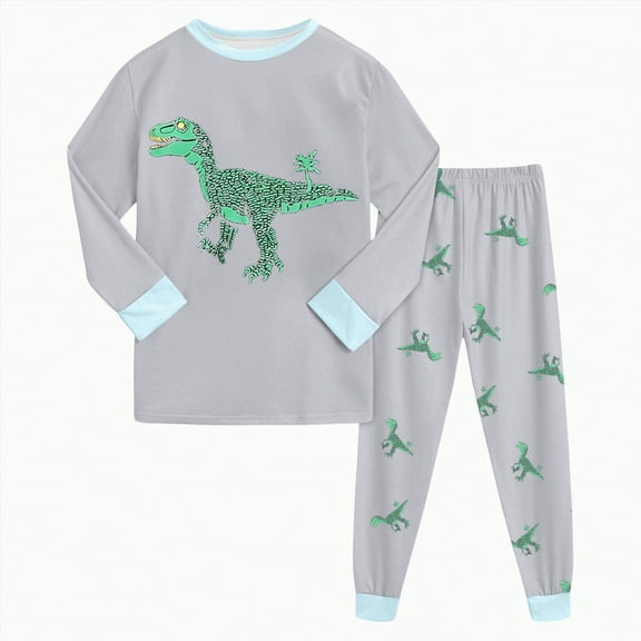 Boys Outfits Little Autumn Winter Graphic Long Sleeve Elastic Waist 1T 2T 3T 4T 5T Everyday Outfit Set 2-Pieces Boys Girls Long Pants Printed Suit
