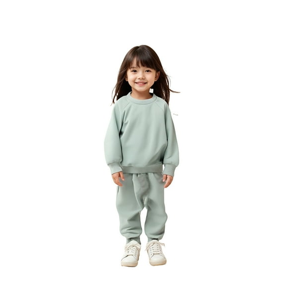 Boys Outfits Long Sleeve Crewneck Mint Green Pullover Loose Sweatshirt and Jogger Sweatpants 2 Pcs Warm Fall Winter Clothes Clothes for Girls 18-24 Months Boys Girls Fashion