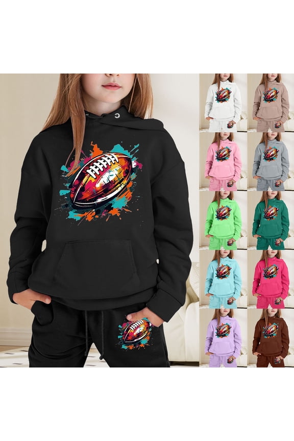 Boys Outfits Long Sleeve Hooded Top and Pants Tracksuit Set Boys' Clothing Sets Black 2-3 Years