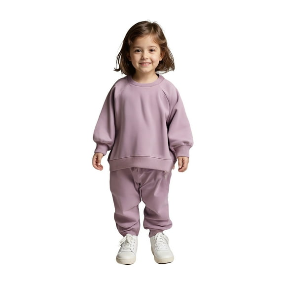 Boys Outfits Long Sleeve Solid Crewneck Light Purple Loose Fashion Sweatshirts and Sweatpants 2 Piece Fall Winter Clothes Girl Trendy Clothes 2-3 Years Boys Girls Fashion