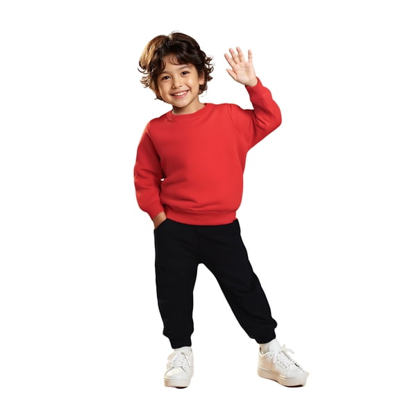 Boys Outfits Long Sleeve Solid Crewneck Red Loose Fashion Sweatshirts and Active Jogger Pants 2 Pcs Winter Clothes 6-7 Years Boy Clothes Boys Girls Fashion