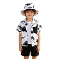 thumbnail image 1 of Boys Outfits Loose Dinosaur Print Lapel Short Sleeve Pocket Shirt And Shorts 2 Piece Beach Wear Baby Boys' Clothing Sets Size 3-4 Years, 1 of 9