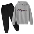thumbnail image 1 of Boys Outfits Set Autumn And Winter Children's Hoodie Pullover Set Popular Printed Hoodie Set On Underwear Casual Letter Printed Long Sleeve Grey 9 Years-10 Years, 1 of 2