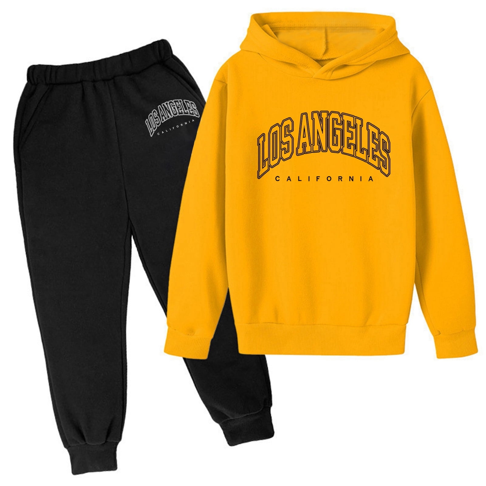 Boys Outfits Set Casual Lightweight Letter Printing Long Sleeve Hoodies ...