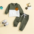 thumbnail image 1 of Boys Outfits Set Long Sleeve Print Shirt and Pants Toddler Fall Winter Stylish Comfortable 2PCS Kids Fashion Attire Set for Preschool and Activities, 1 of 3
