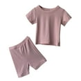 Boys Outfits Set Newborn Infant Baby Boys Summer Autumn Solid Ribbed