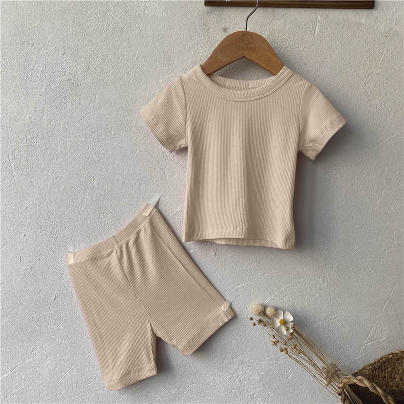 Boys Outfits&Set Newborn Infant Baby Girls Boys Summer Autumn Solid