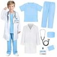 thumbnail image 1 of Boys Outfits Set for Children White Lab Coat Baby Doctors Play Dress Cozy casual clothes Set Blue 160(11-12 Years), 1 of 3