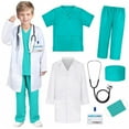 thumbnail image 1 of Boys Outfits Set for Children White Lab Coat Baby Doctors Play Dress Cozy casual clothes Set Green 110(4-5 Years), 1 of 3
