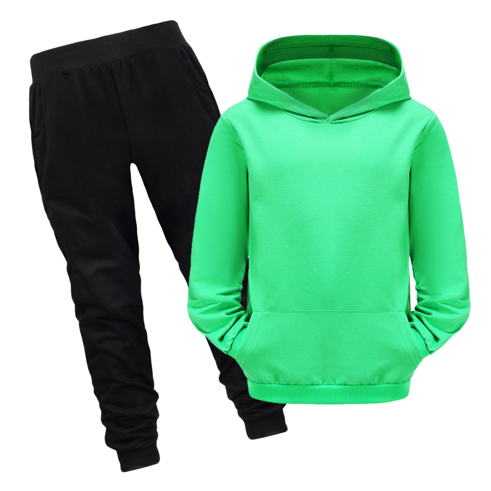2 Pieces Kids Boys Hoodie Pants Fleece Clothing Set Long Sleeve Letter Outfit Keep Warm