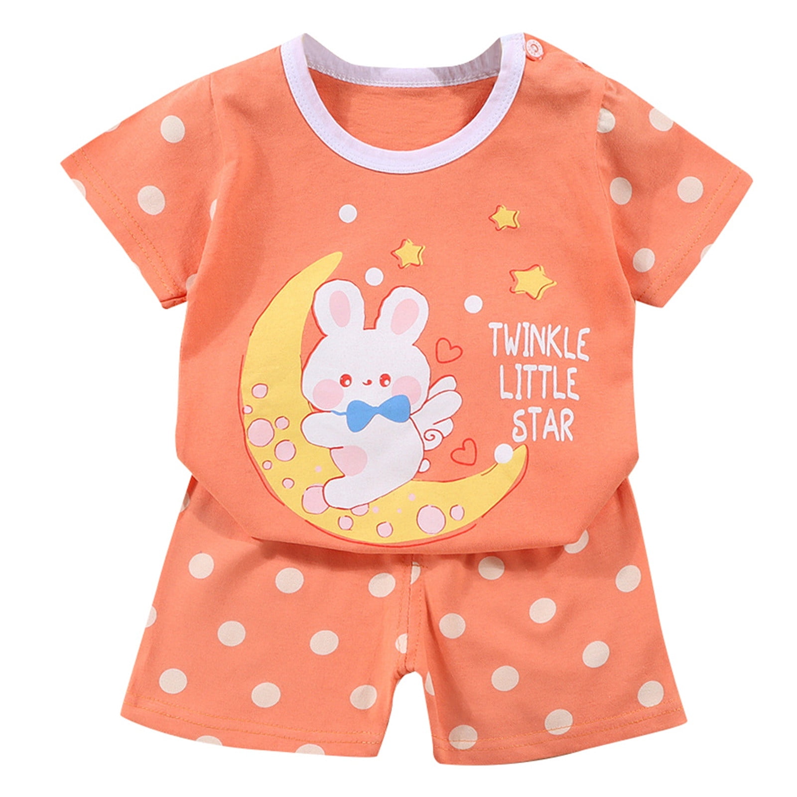 Boys Outfits Short Sleeve Cartoon Animals Print Shoulder Buttons T ...