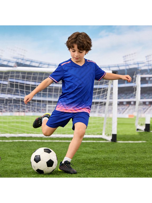 Boys Outfits Size 3-4Y Crew Short Sleeve Colorblock Top with Shorts Kids Sport Breathable Match Set Toddler Clothes for Boys