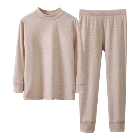 Boys Outfits Warm Solid Print Mock Neck Long Sleeve Top And Trousers 2 Piece Loungewear Boys' Clothing Sets Size 6-7 Years