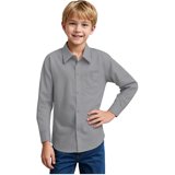 Boys Oxford Dress Shirts Long Sleeve Button Down Shirt 5- 14 T ...