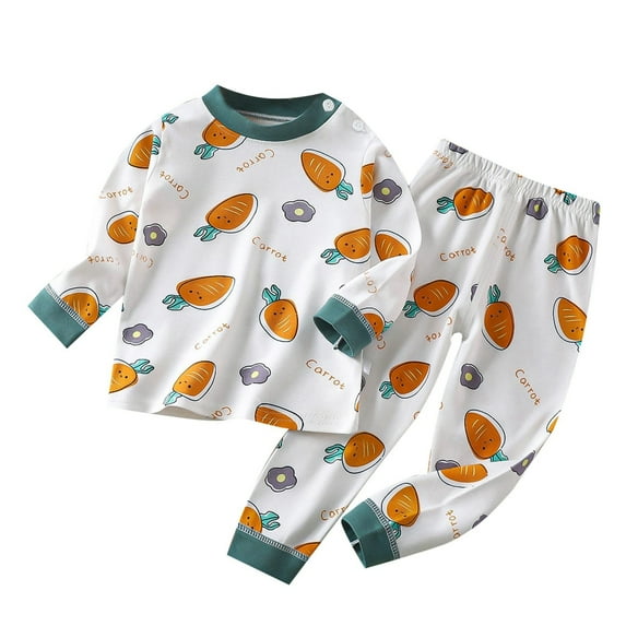 Boys Pajama Autumn Christmas Children'S Underwear Set Cotton Baby Cotton Warm And Long Sleeve Boys’ Sleepwear (18 Months-24 Months)