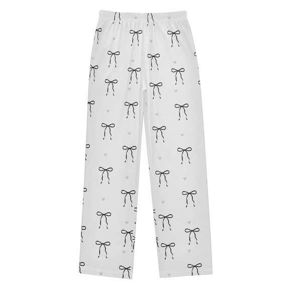 Boys Pajama Pants Black Bowknot Soft Kids Pj Bottoms Lounge Pants with Pockets Boys Sleepwear Size 6-14