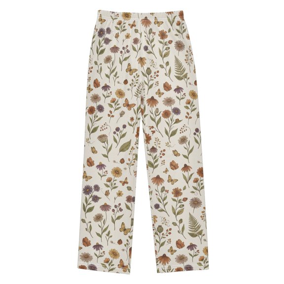 Boys Pajama Pants Flower Bed Soft Kids Pj Bottoms Lounge Pants with Pockets Boys Sleepwear Size 6-14