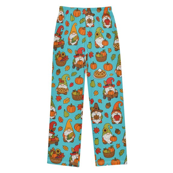 Boys Pajama Pants Gnome Pumpkin Pie Soft Kids Pj Bottoms Lounge Pants with Pockets Boys Sleepwear Size 6-14