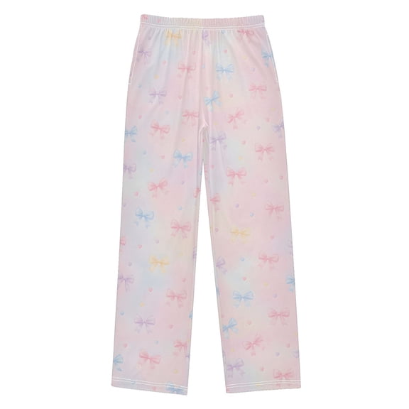 Boys Pajama Pants Gradual Bow Tie Soft Kids Pj Bottoms Lounge Pants with Pockets Boys Sleepwear Size 6-14