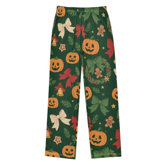 Boys Pajama Pants Pumpkins Bells Soft Kids Pj Bottoms Lounge Pants with Pockets Boys Sleepwear Size 6-14