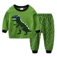 thumbnail image 1 of Boys Pajama Sets Cute Cartoon Cotton Sleepwear Long Sleeve 2 Piece Matching Holiday Pjs Set Snug-Fit Outfits Sleepwear Kids Clothes Pjs,Z14-Green,100(2-3 Years), 1 of 4