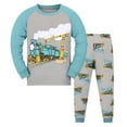 thumbnail image 1 of Boys Pajama Sets Cute Cartoon Cotton Sleepwear Long Sleeve 2 Piece Matching Holiday Pjs Set Snug-Fit Outfits Sleepwear Kids Clothes Pjs,Z2-Dark Gray,4(3-4 Years), 1 of 3