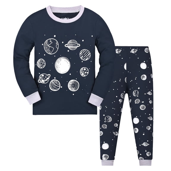 Boys Pajama Sets Graphic Pajama Crewneck Long Sleeve Cozy Pajamas 8-9 Years Boys Pajamas
