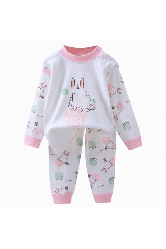 Boys' Pajama Sets Infant Girl Autumn Winter Cute Long Sleeve Stretch Waistband 3T 4T 5T Everyday Outfit Clothes 2-Pieces Set