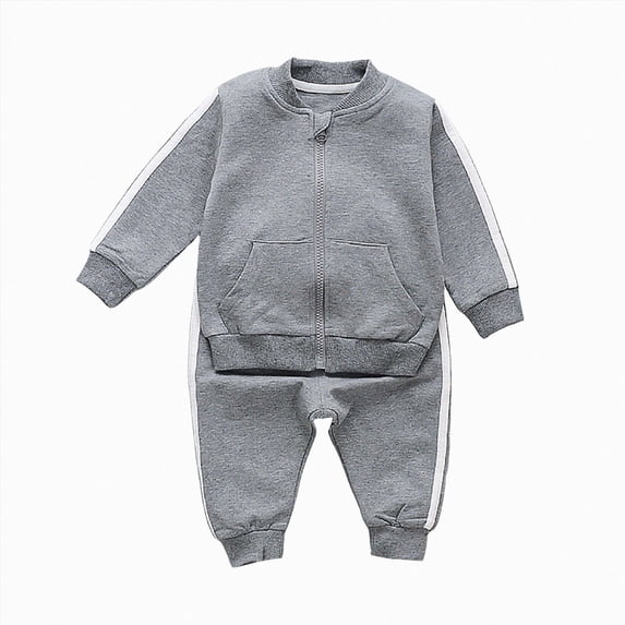 Boys Pajamas 2 Pieces Snug-fit Long Set Cotton Toddler Pjs Sleepwear(Grey,100-L)