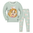 thumbnail image 1 of Boys Pajamas  Toddler Kids Baby Boys Girls Pajamas Cartoon Cute Print Long Sleeve Top Trousers Outfits Set Party Clothes Pajamas Z0A-Green, 6Y, 1 of 2