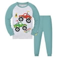 thumbnail image 1 of Boys Pajamas Fall Winter Kids Long Sleeve Cartoon Print T Shirt Tops Long Pants Set Baby Girls Outfits Mint Green 8 Years-9 Years, 1 of 1