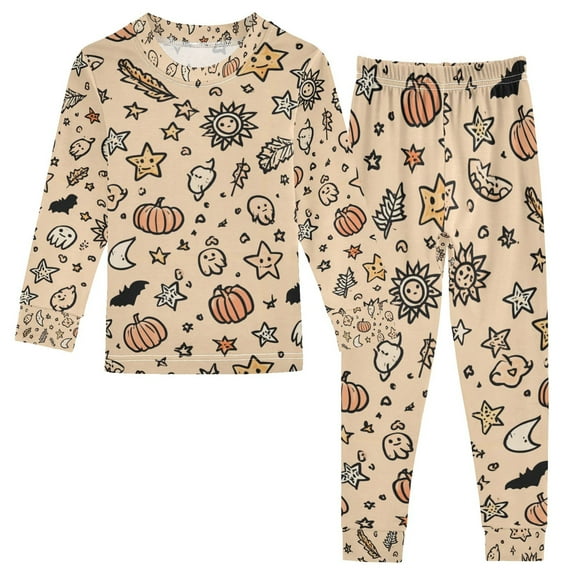 Boys Pajamas Girls Pajama Bohemian Element Pattern Cute Comfortable Cotton Two-piece Pajama Set
