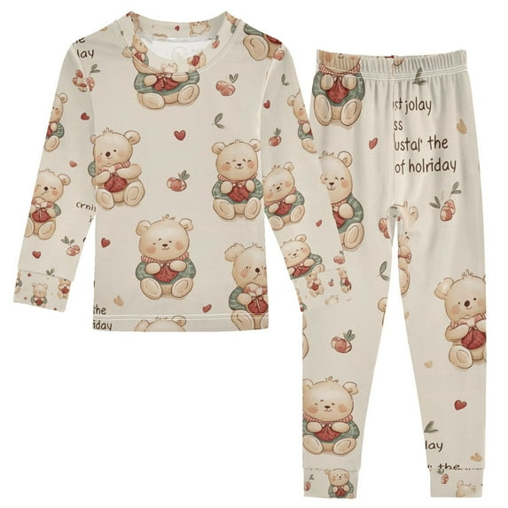 Boys Pajamas Girls Pajama Christmas Bear Cute Comfortable Cotton Two-piece Pajama Set