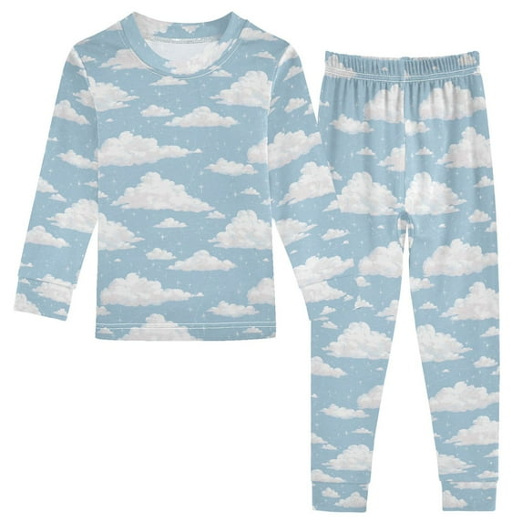 Boys Pajamas Girls Pajama Clouds Floating in The Sky Cute Comfortable Cotton Two-piece Pajama Set