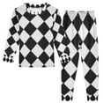 thumbnail image 1 of Boys Pajamas Girls Pajama Diamond Black and White Grid Cute Comfortable Cotton Two-piece Pajama Set, 1 of 7
