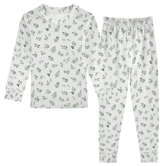 Boys Pajamas Girls Pajama Leaves Cute Comfortable Cotton Two-piece Pajama Set