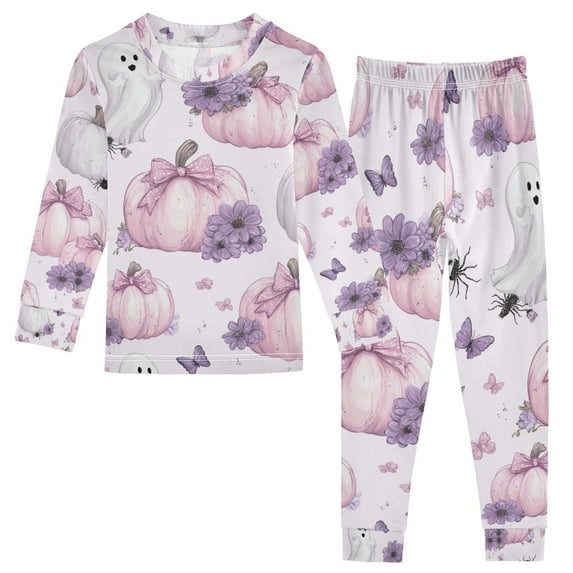 Boys Pajamas Girls Pajama Pink Pumpkin Bow Cute Comfortable Cotton Two-piece Pajama Set