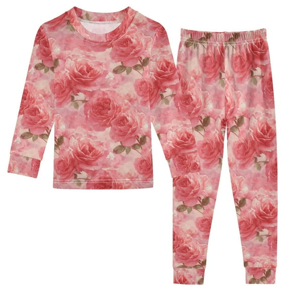 Boys Pajamas Girls Pajama Retro Romantic Roses Cute Comfortable Cotton Two-piece Pajama Set
