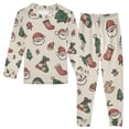thumbnail image 1 of Boys Pajamas Girls Pajama Santa Claus and Christmas Hat Cute Comfortable Cotton Two-piece Pajama Set, 1 of 7