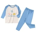 thumbnail image 1 of Boys Pajamas Kids Long Sleeve Printed Shirt Pant Thermal Homewear Base Underwear Child Boys' Sleepwear Blue 3 Years-4 Years, 1 of 1