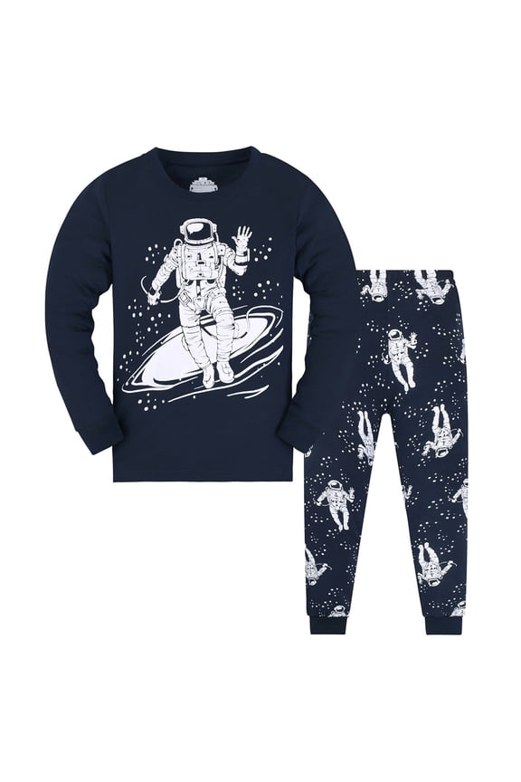 Little Child Boys Pajamas Long Sleeve Crew Neck Cartoon Printing Top and Pants PJ Set Sleepwear Boys Outfits Sets 6-7 Years