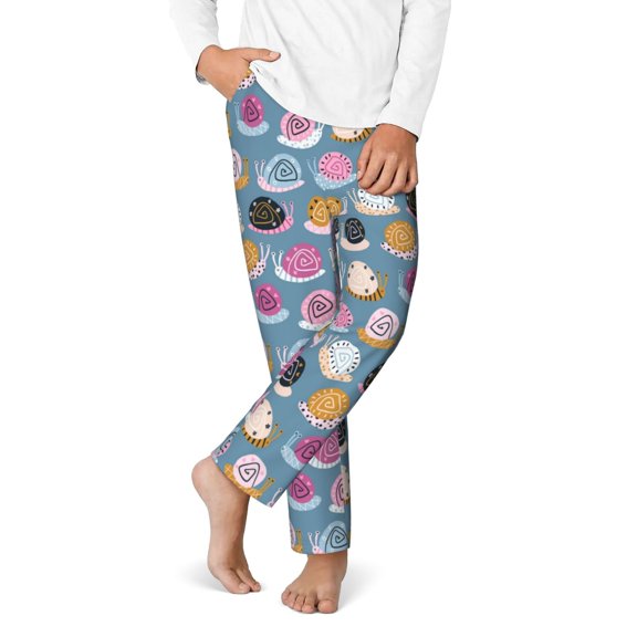 Boys Pajamas Pants - Soft Funny Doodle Snails Cotton Kids Pajamas, Comfy Sleepwear Pj Bottoms Pjs Lounge Pants Size 5-16 for Boys Kids Girls Childrens with Pocket