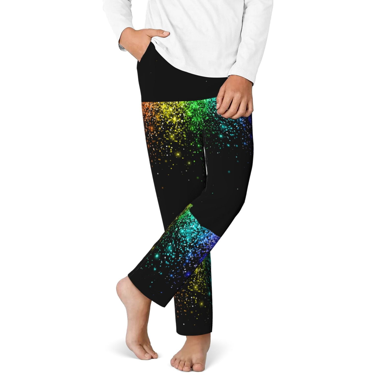 Boys Pajamas Pants - Soft Night Rainbow Sparkles Cotton Kids Pajamas ...