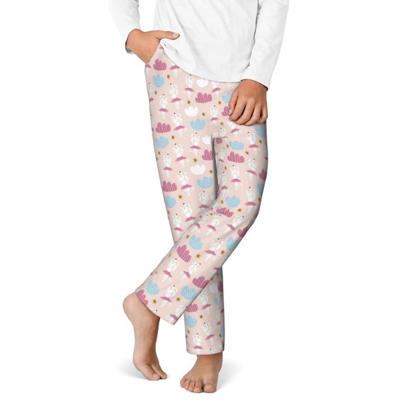Boys Pajamas Pants - Soft Poodle In Ballet Skirts Dancing Cotton Kids Pajamas, Comfy Sleepwear Pj Bottoms Pjs Lounge Pants Size 5-16 for Boys Kids Girls Childrens with Pocket